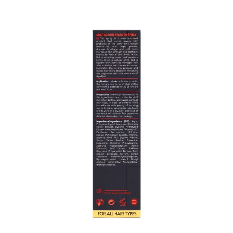 Відновлюючий спрей для волосся миттєвої дії Snap Action Recover Spray, 250 мл - фото №2